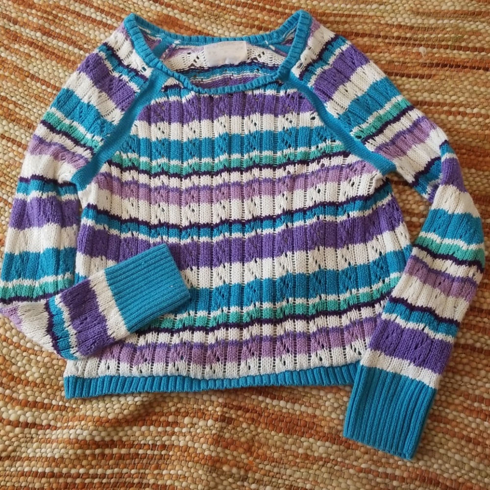 Girls 14 justice crochet sweater